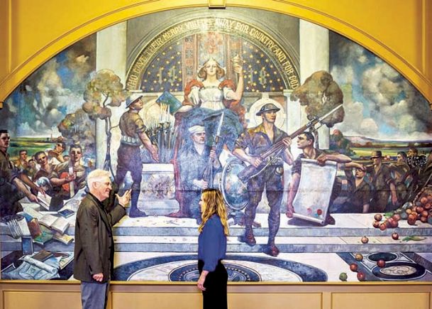 Almost 100 years after it was painted,  a local World War I mural still pays tribute