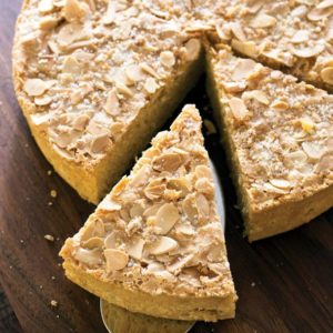 A rich almond cake makes a sophisticated and sweet dessert