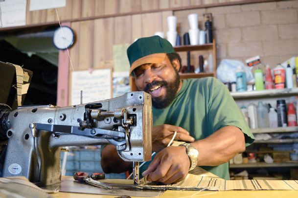 Hood reaps what he sews: Columbus native and ex-soldier found his niche as upholsterer