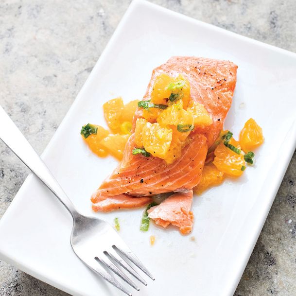 For this roasted salmon, skip the butter and go for relish