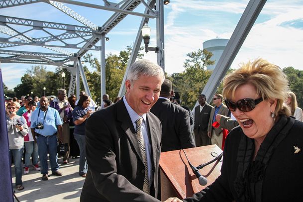 Crowd celebrates restored Old Tombigbee River Bridge