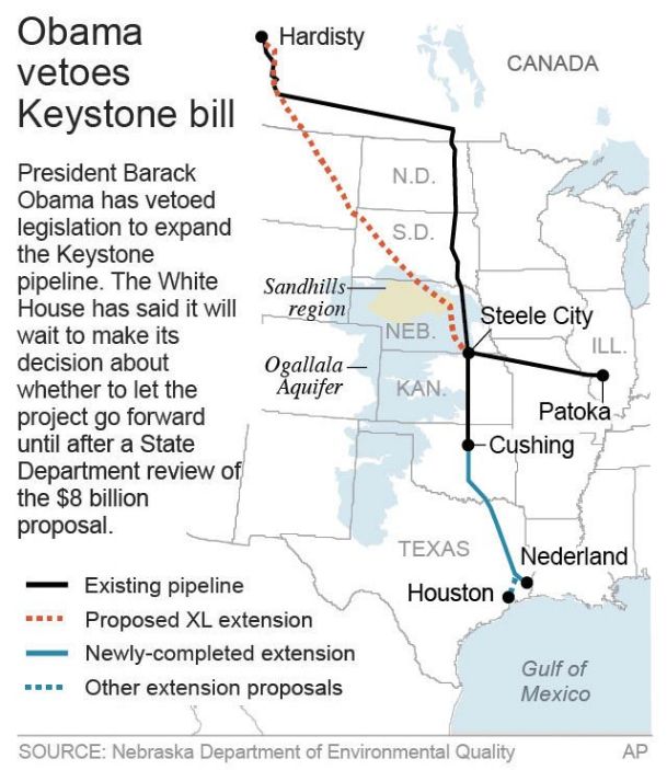 Defying GOP, Obama vetoes Keystone XL pipeline bill