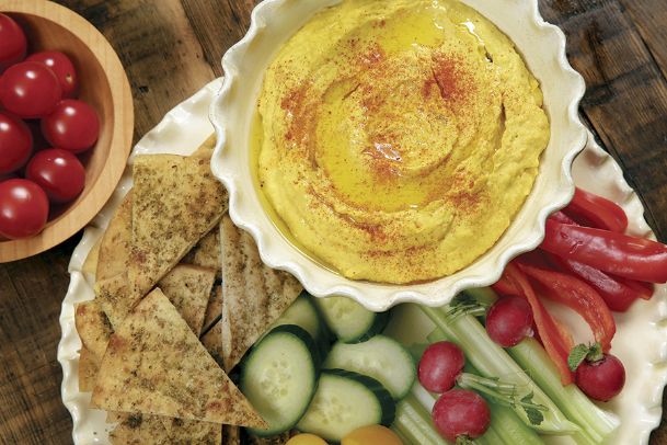 Put a little spring in your hummus with roasted carrots