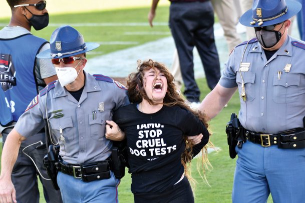 PETA spokesperson: Activists arrested at MSU football game drawing attention ‘the best way they knew how’