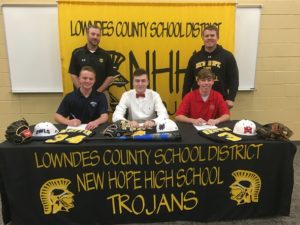 Three New Hope seniors sign to play college baseball