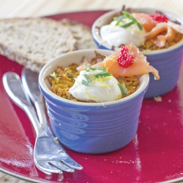 Dressing up a simple hash for Christmas brunch