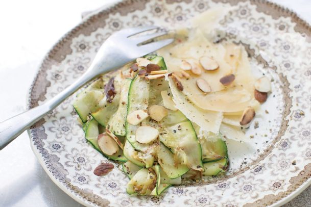 Thin is in for this grilled zucchini with Parmesan