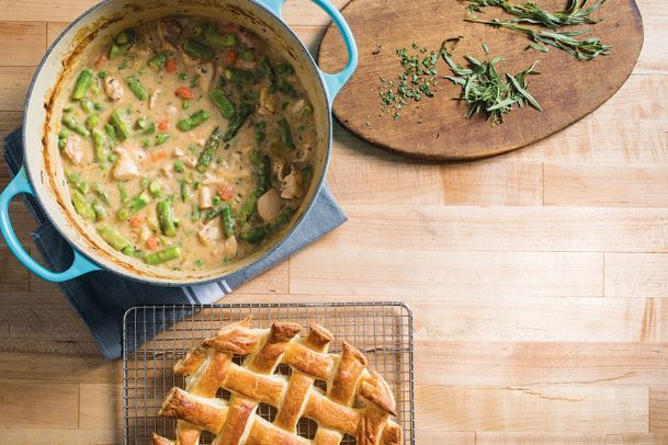 Make a stress-free classic chicken pot pie with only one pot