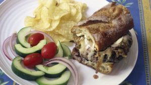 French onion soup burgers, perfect entree for Labor Day