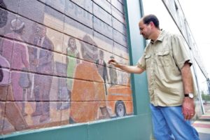 Catfish Alley mural under restoration