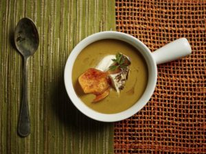 Get an autumn hug with a sweet potato and mushroom soup