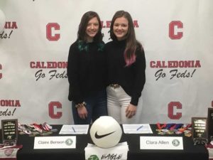 Caledonia seniors Claire Benson, Clara Allen sign to play soccer together at Meridian Community College