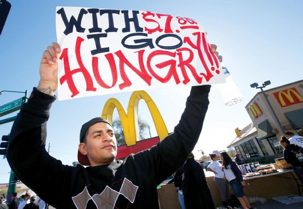 Fast-food protesters push for wage hikes