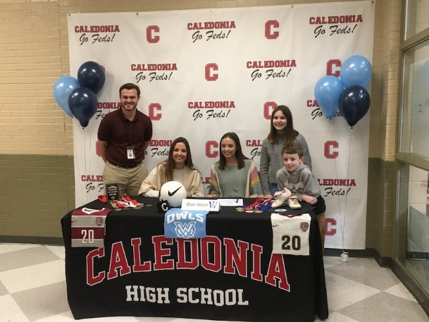 Caledonia senior Blair Ward signs to play college soccer at MUW