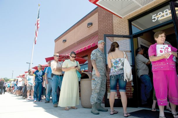 Crowds flock to Chick-fil-A