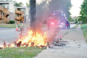 Fire destroys Michael Brown memorial in Ferguson