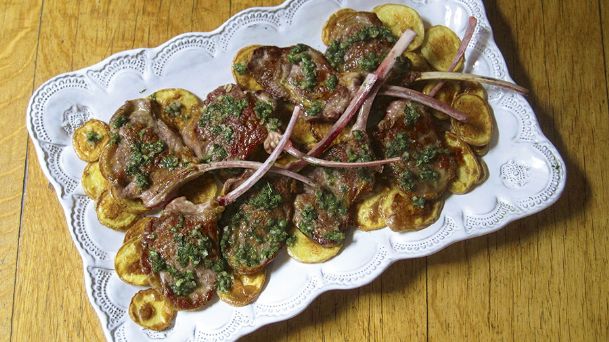 Lamb chops with mint herb sauce is tasty St. Pat’s dish