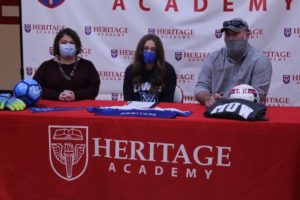 Heritage Academy goalkeeper Haven Tuggle signs to play soccer at MUW