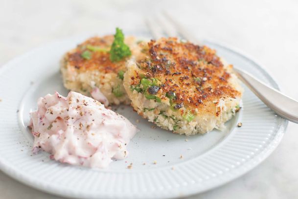 A springtime take on the classic crabcake