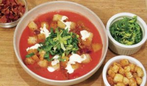 Tomatoes are the stars of this chilled BLT soup