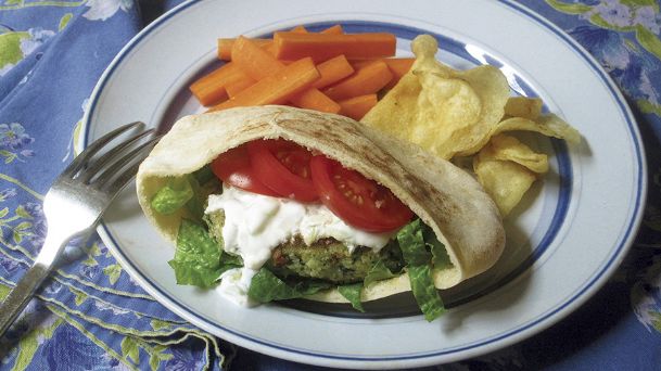 Leftovers make tasty spinach and feta burgers