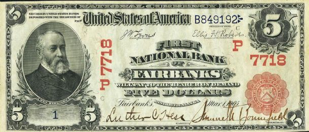 Rare century-old $5 Alaska bill to be auctioned