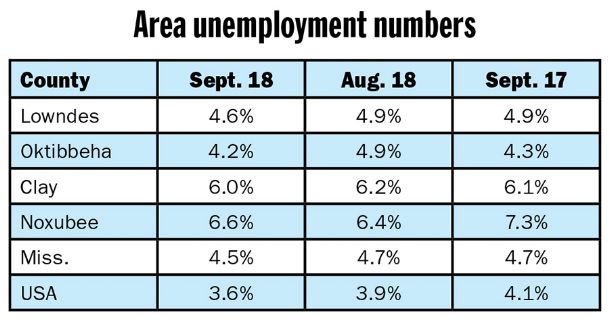 Unemployment rate remains steady in Golden Triangle