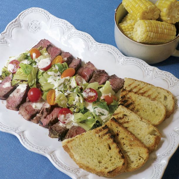 Serve grilled Caesar steak salad at a Fourth of July picnic