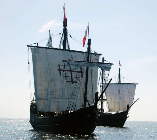 Replica Nina and Pinta to anchor in Columbus