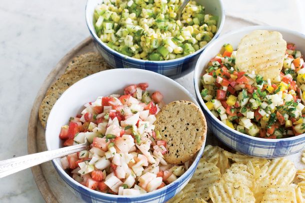 A trio of summer salsas, no tomatoes needed