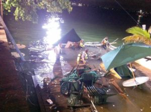 Fla. sports bar deck collapses, sends dozens into water