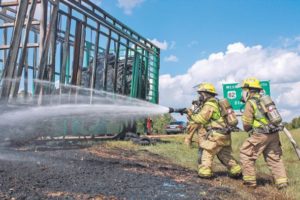 Photo: Trailer fire on Highway 45