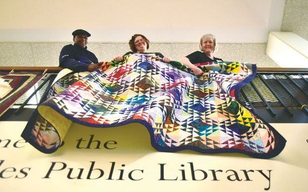 Columbus library blooms in quilted colors