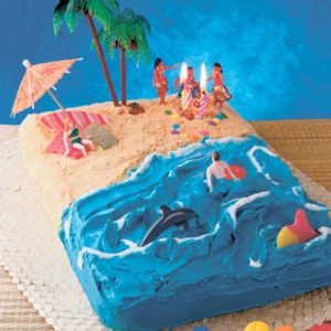 Make a splash: While summer lasts, celebrate the ocean blue (and poolside, too) with themed cakes