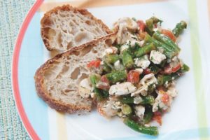 Greek chicken, tomato and green bean sauté