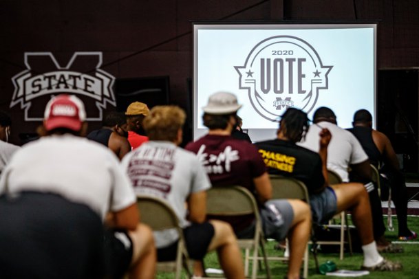 ‘I think everybody should vote and I’m disappointed in anybody who doesn’t,’: How Mississippi State educated its football team ahead of Election Day