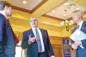 Photo: Borsig talks MUW athletics at Rotary