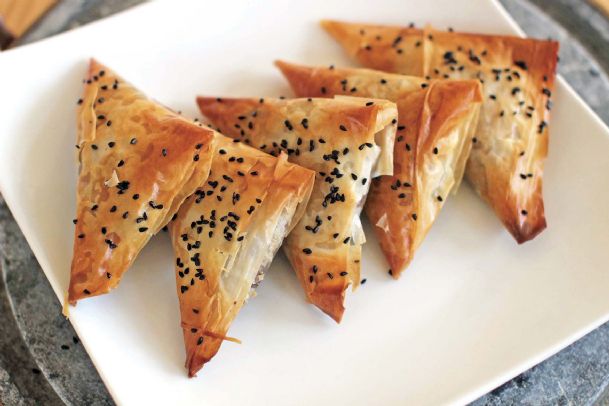 Holiday samosas? Indeed! Just add mushrooms and walnuts