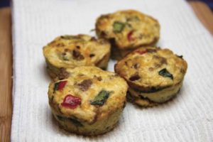 Scrambled eggs baked in muffin tins make mornings easier