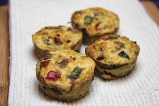 Scrambled eggs baked in muffin tins make mornings easier