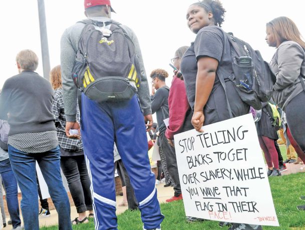 MSU students protest state flag, minority issues