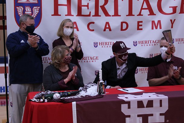 Heritage Academy senior Aaron Downs signs to play baseball at Mississippi State