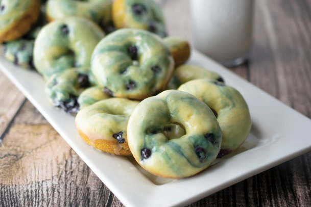 Breakfast success with blueberry donuts