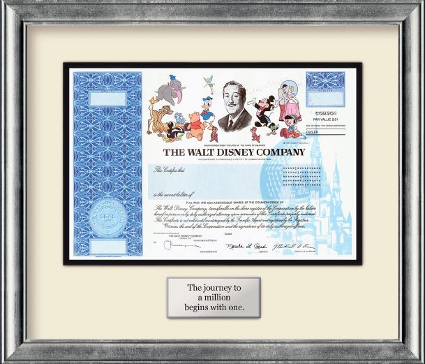 Disney stock certificates off to Never Never Land