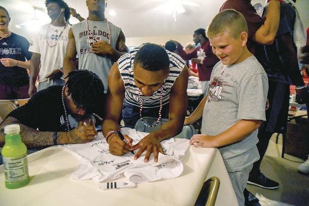 Photos: MSU athletes visit Camp Rising Sun