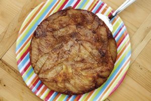 Healthy plate: apple upside-down cornbread