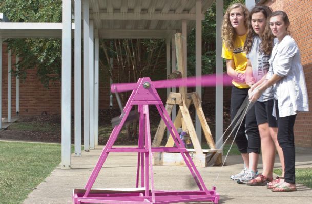 Pink power: Teamwork ‘catapults’ girls in competition