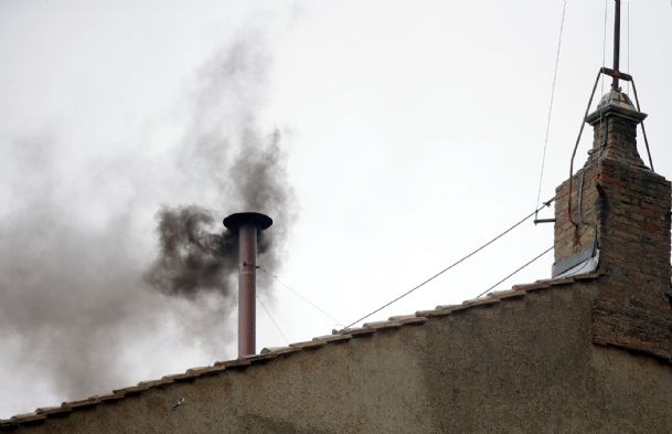 Black smoke from Sistine Chapel: No pope yet