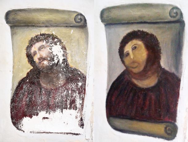 Disfigured Spain fresco rides global fame