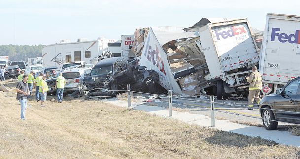 Two killed, dozens injured in massive Texas pileup